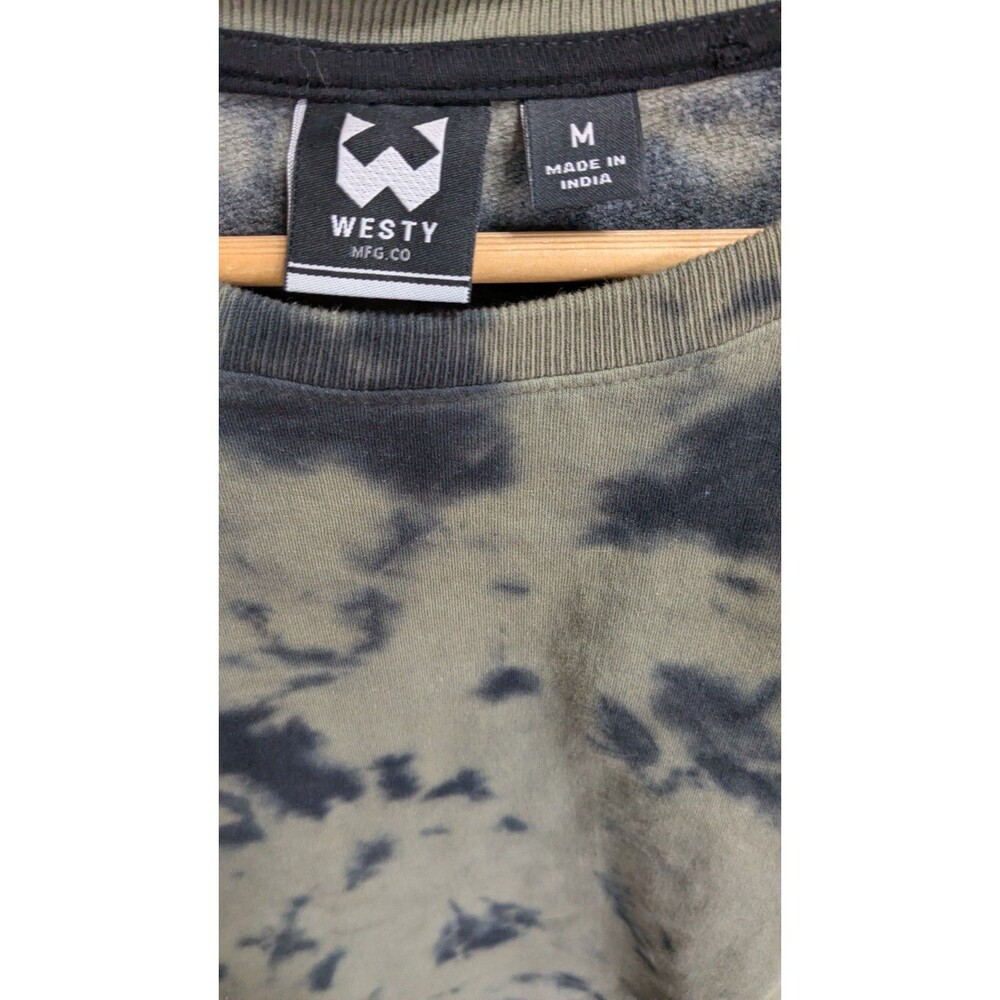 Westy Black and Olive Tie Dye Long Sleeve Sweatshirt M - Picture 5 of 5